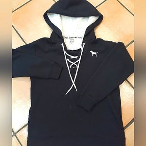 Pink Victoria's Secret Pull Over Fleece Sweat Shirt with Hood